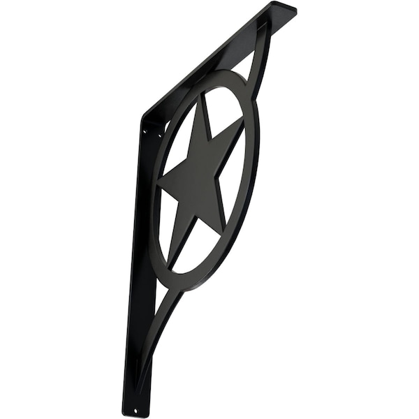 Ekena Millwork Austin Wrought Iron Bracket, (Single center brace), Powder Coated Black 1 1/2"W x 12"D x 15"H BKTM01X12X15SAU - main